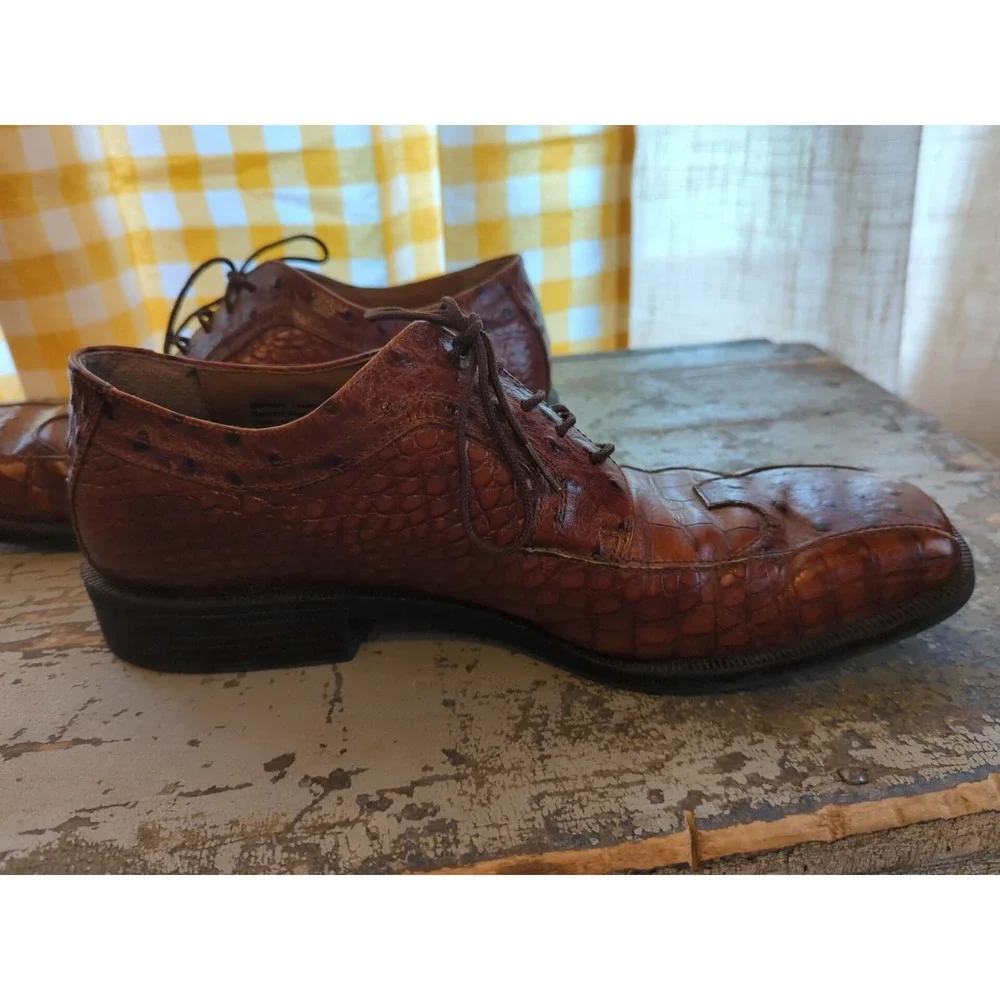 Stacy Adams Shoes 11.5M Snake Skin‎ Men's Shoes Brown Very Nice Used Condition